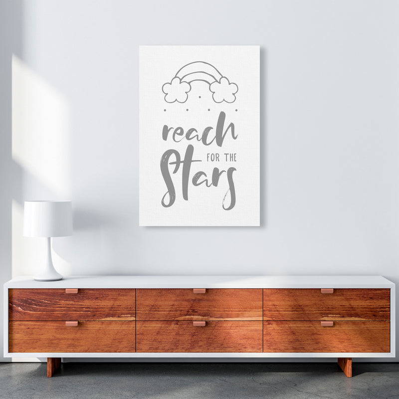 Reach For The Stars Grey Modern Print A1 Canvas