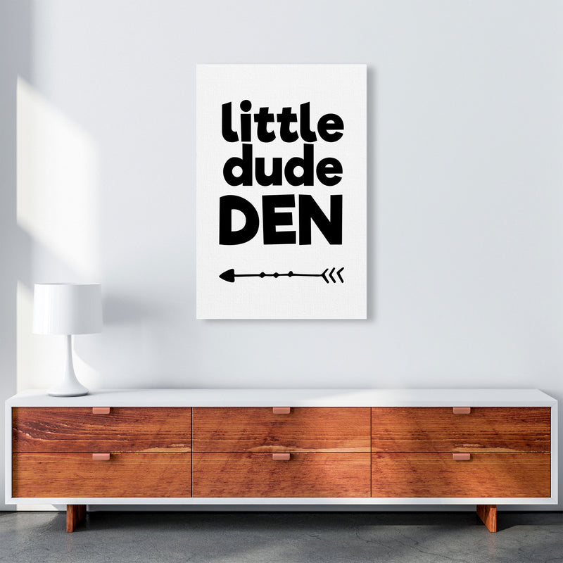 Little Dude Den Black Framed Nursey Wall Art Print A1 Canvas