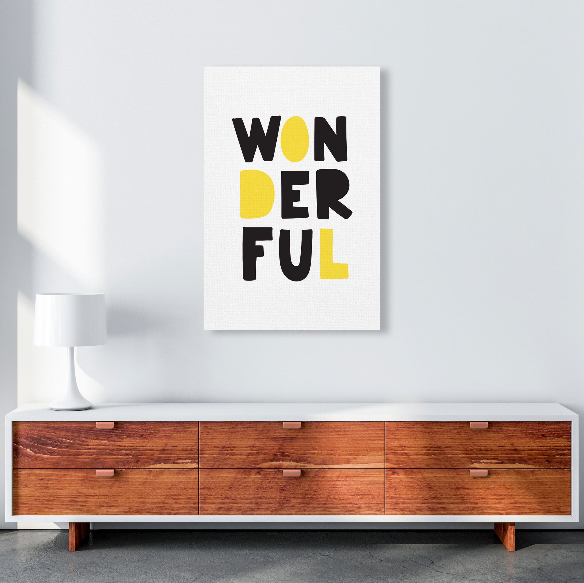 Wonderful Black And Yellow Framed Nursey Wall Art Print A1 Canvas