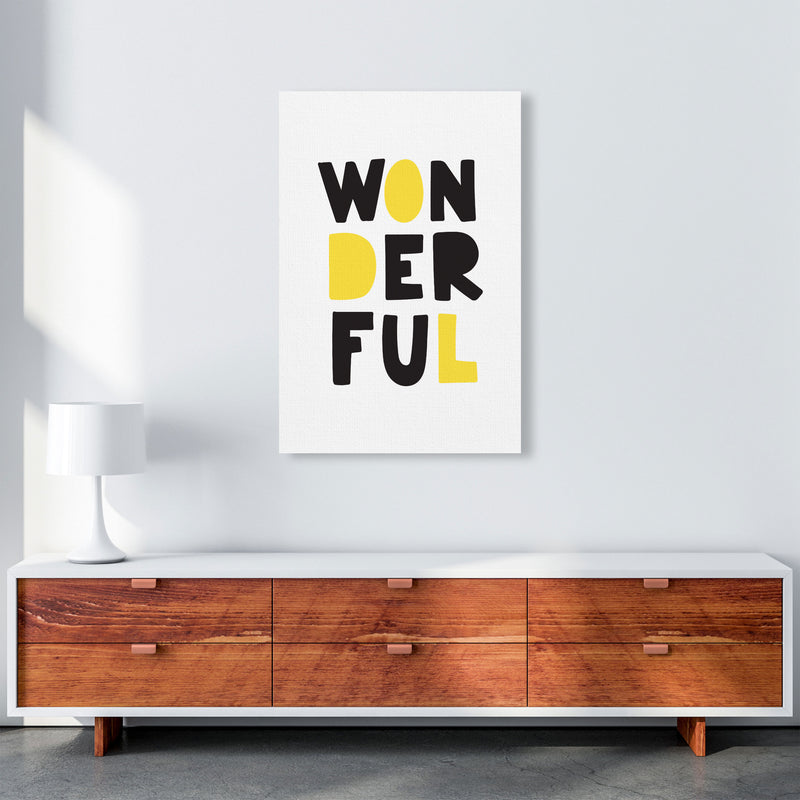 Wonderful Black And Yellow Framed Nursey Wall Art Print A1 Canvas