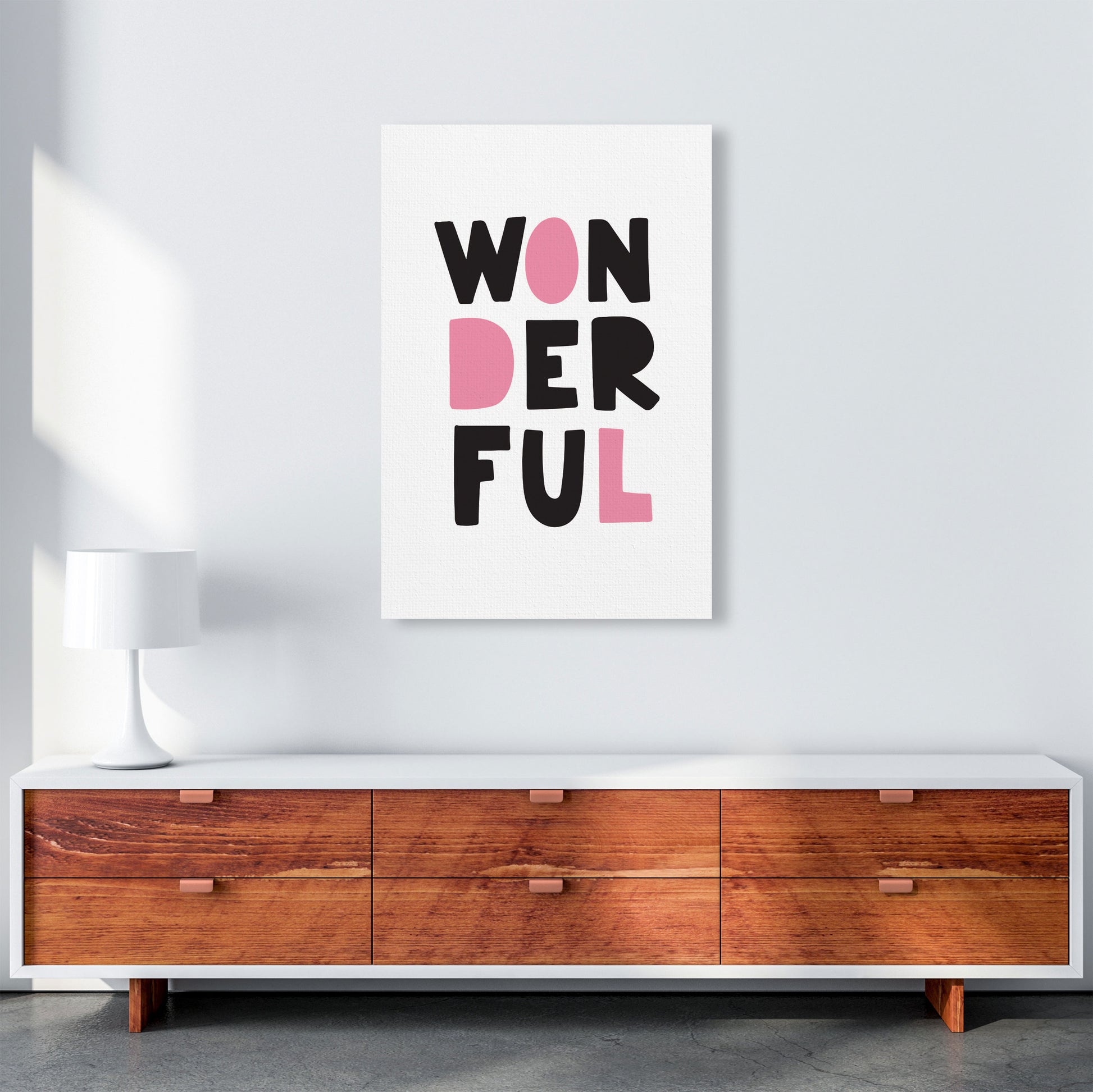 Wonderful Black And Pink Framed Nursey Wall Art Print A1 Canvas