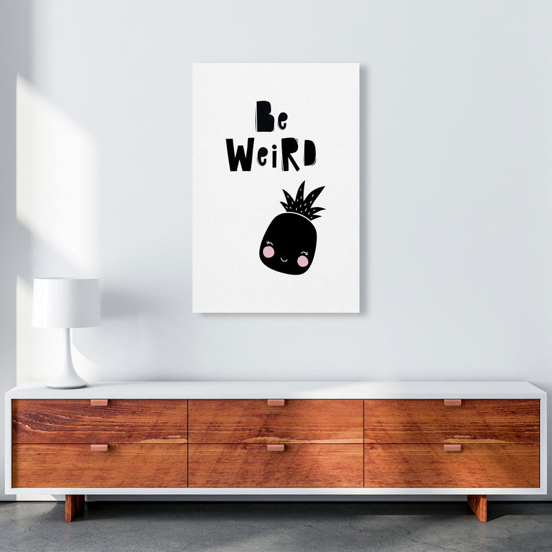 Be Weird Pineapple Framed Typography Wall Art Print A1 Canvas