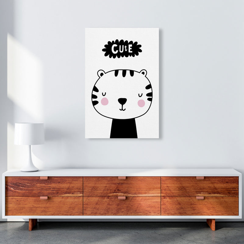 Cute Scandi Tiger Modern Print Animal Art Print A1 Canvas