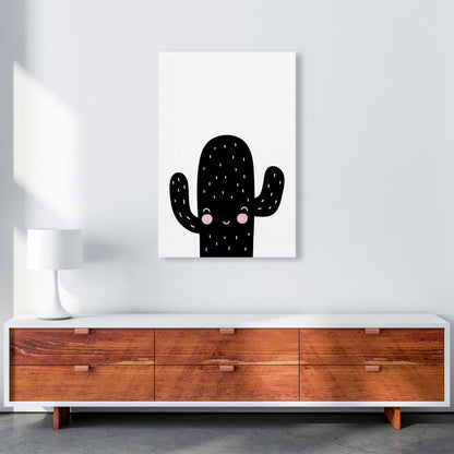 Black Scandi Cactus Modern Print, Framed Botanical & Nature Art Print A1 Canvas