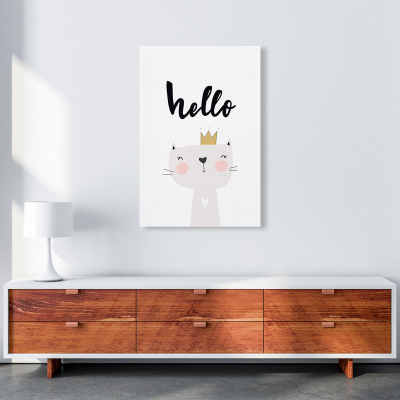 Hello Scandi Cat Modern Print Animal Art Print A1 Canvas