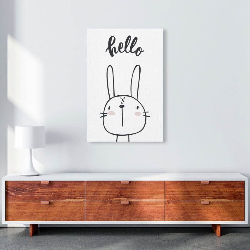 Hello Bunny Modern Print Animal Art Print A1 Canvas