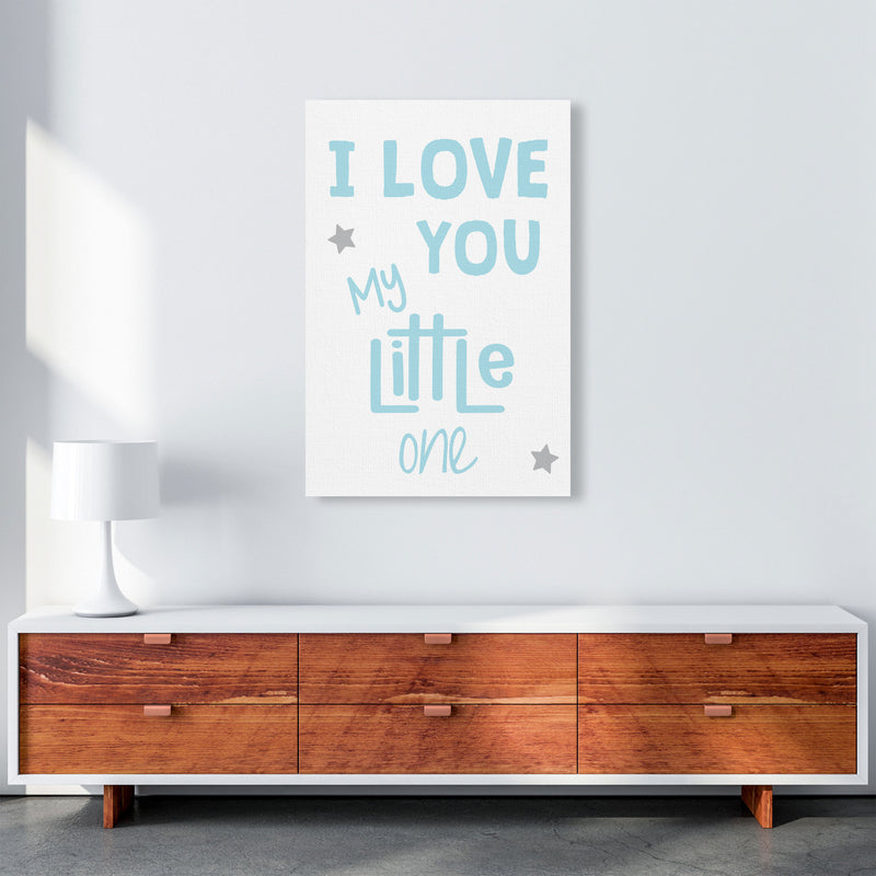 I Love You Little One Blue Framed Nursey Wall Art Print A1 Canvas