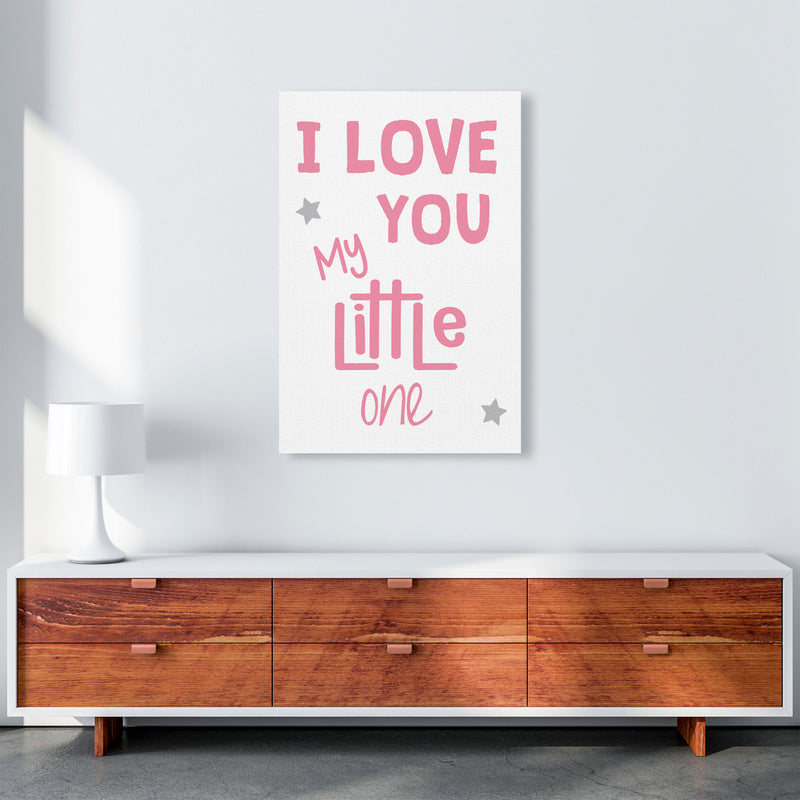I Love You Little One Pink Framed Nursey Wall Art Print A1 Canvas