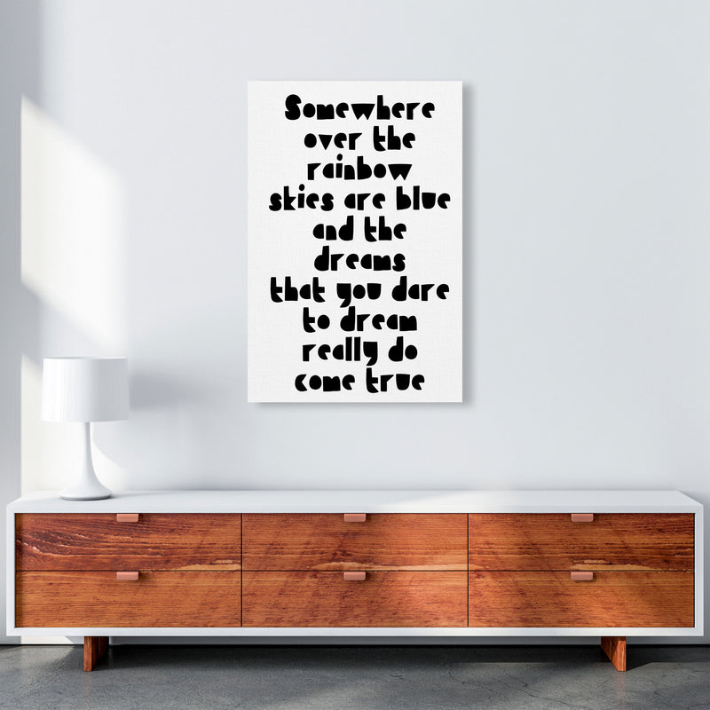 Somewhere Over The Rainbow Black Modern Print A1 Canvas