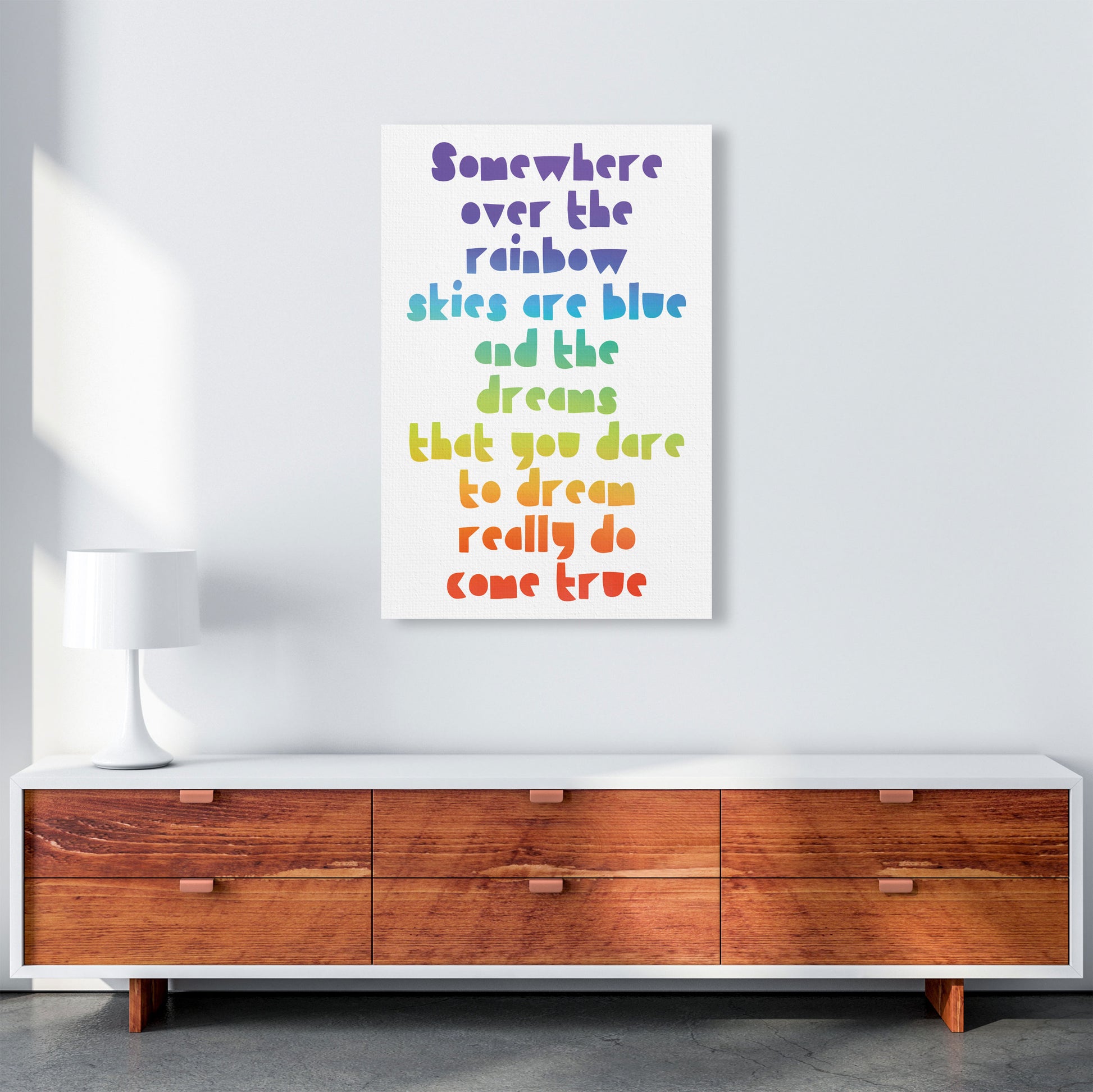 Somewhere Over The Rainbow Multi Modern Print A1 Canvas