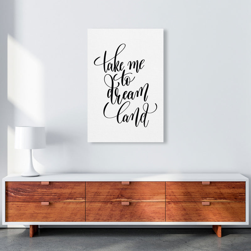 Take Me To Dream Land Black Modern Print A1 Canvas