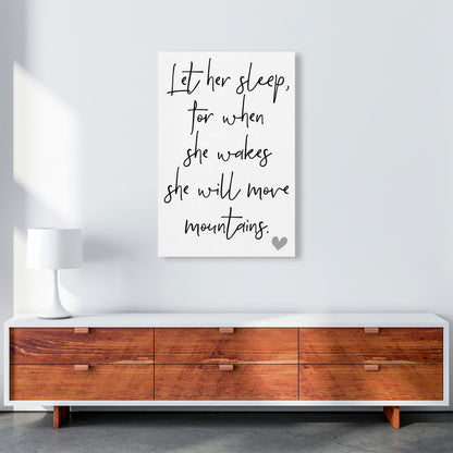 Let Her Sleep Framed Typography Wall Art Print A1 Canvas