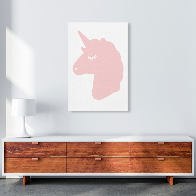 Pink Unicorn Head Modern Print Animal Art Print A1 Canvas