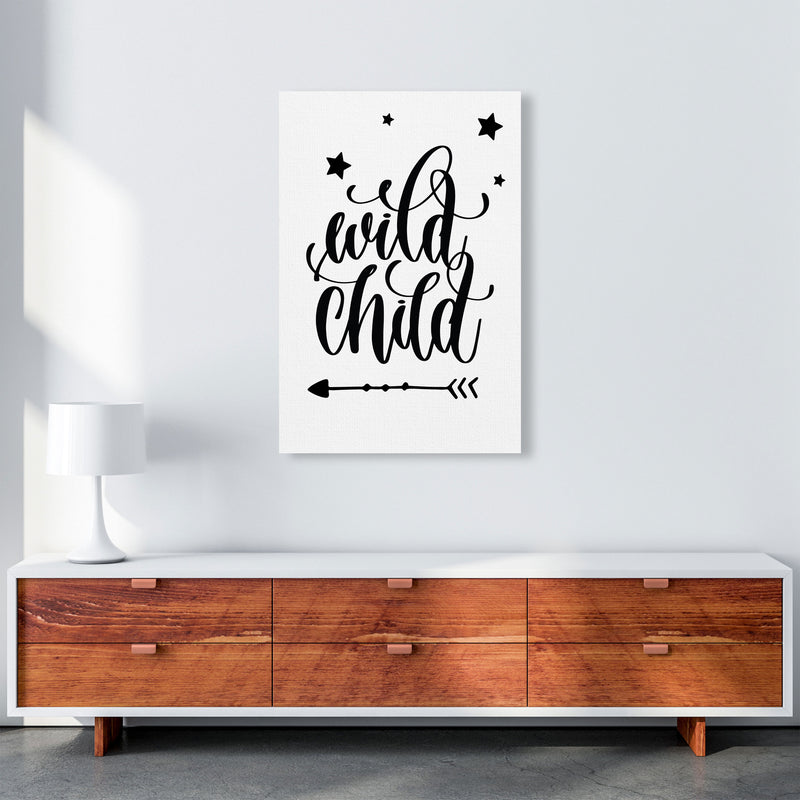 Wild Child Black Framed Nursey Wall Art Print A1 Canvas