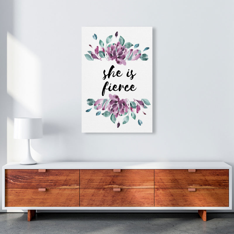 She Is Fierce Purple Floral Modern Print A1 Canvas