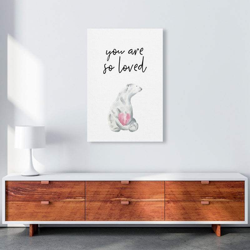 Polar Bear You Are So Loved Framed Nursey Wall Art Print A1 Canvas