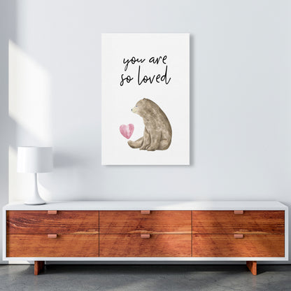 Brown Bear You Are So Loved Framed Nursey Wall Art Print A1 Canvas
