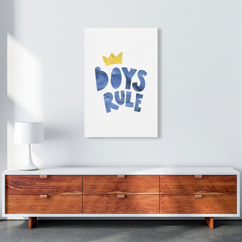 Boys Rule Watercolour Framed Nursey Wall Art Print A1 Canvas