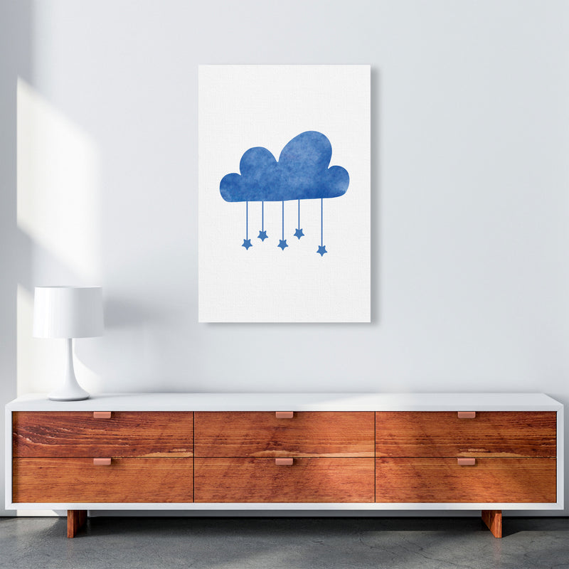 Blue Cloud Watercolour Modern Print A1 Canvas