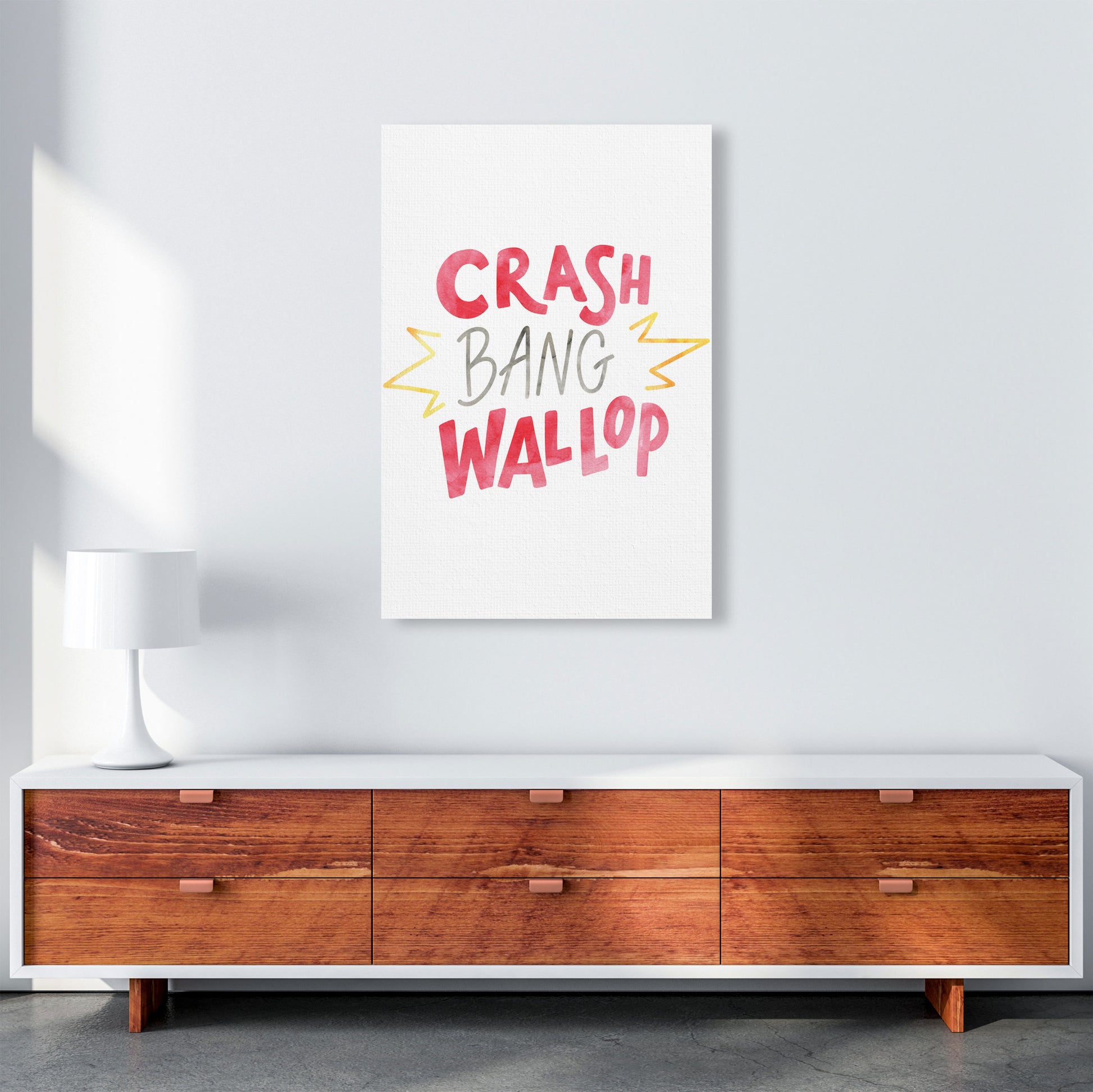 Crash Bang Wallop Watercolour Modern Print A1 Canvas