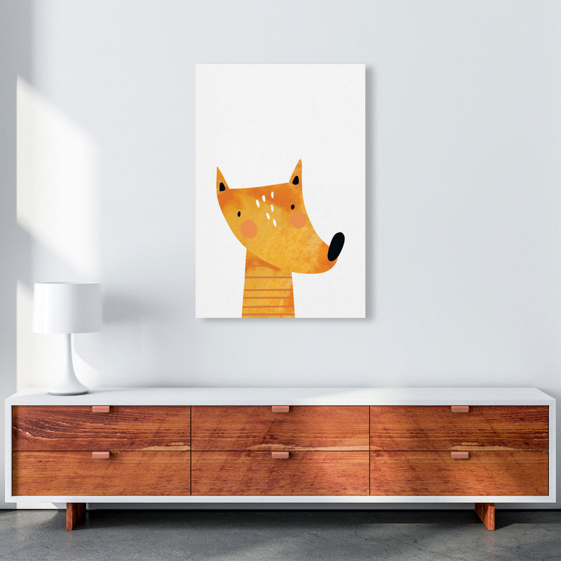 Scandi Fox Watercolour Framed Nursey Wall Art Print A1 Canvas