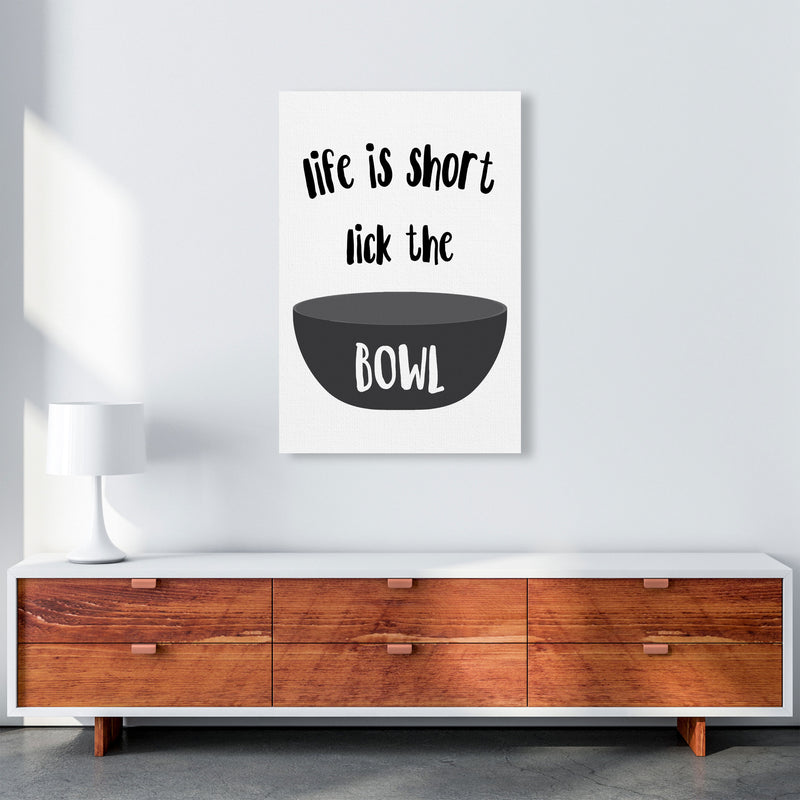 Lick The Bowl Modern Print, Framed Kitchen Wall Art A1 Canvas