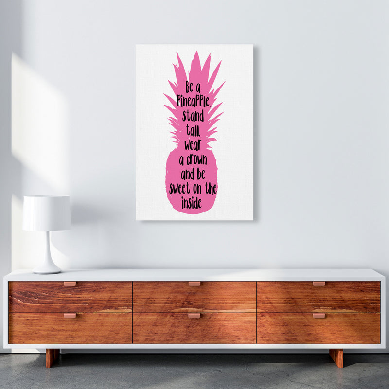 Be A Pineapple Pink Framed Typography Wall Art Print A1 Canvas