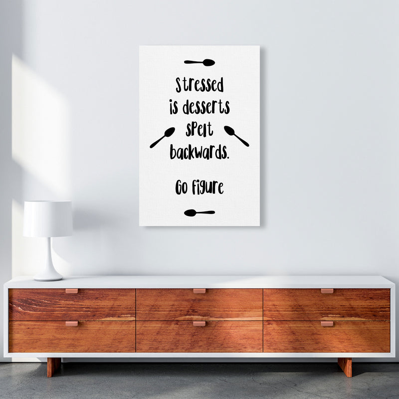 Stressed Is Desserts Spelled Backwards Modern Print, Framed Kitchen Wall Art A1 Canvas