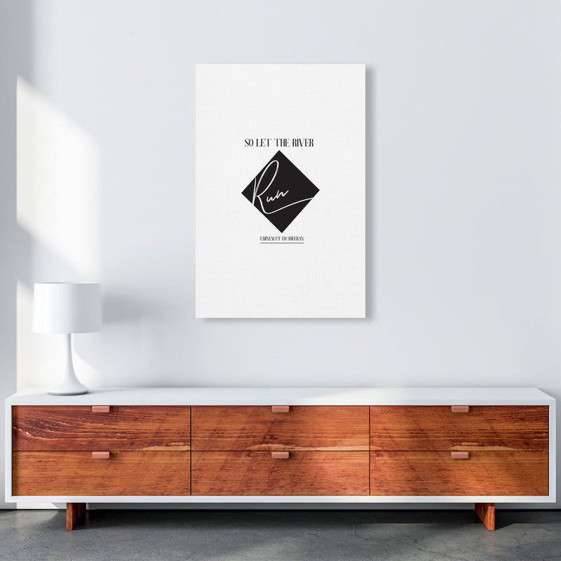 Let The River Run Framed Typography Wall Art Print A1 Canvas