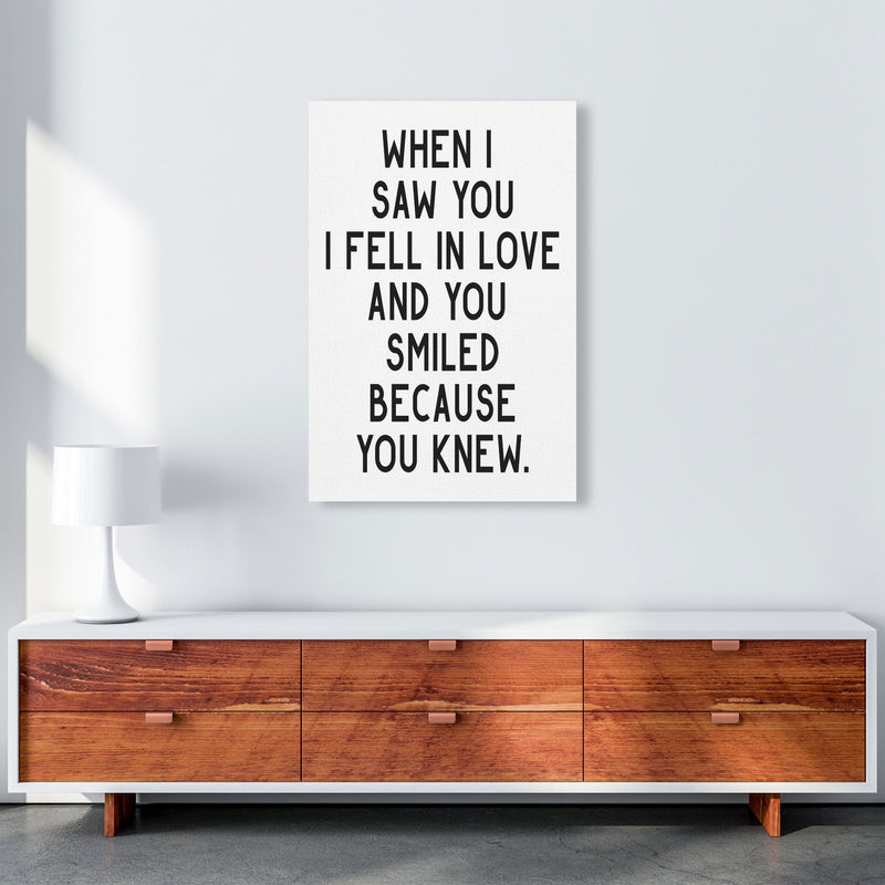 When I Saw You I Fell In Love Modern Print A1 Canvas