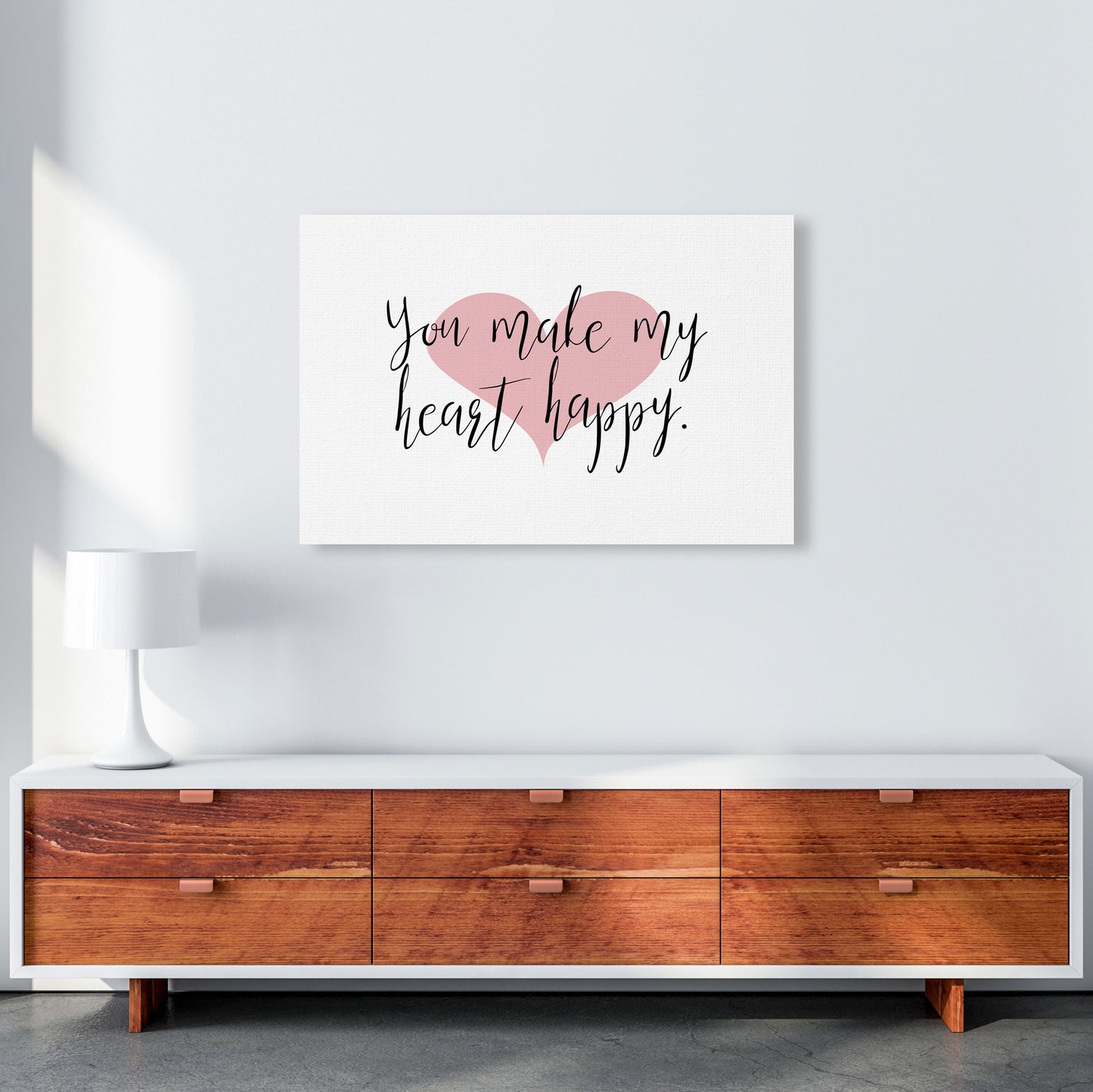 You Make My Heart Happy Modern Print A1 Canvas