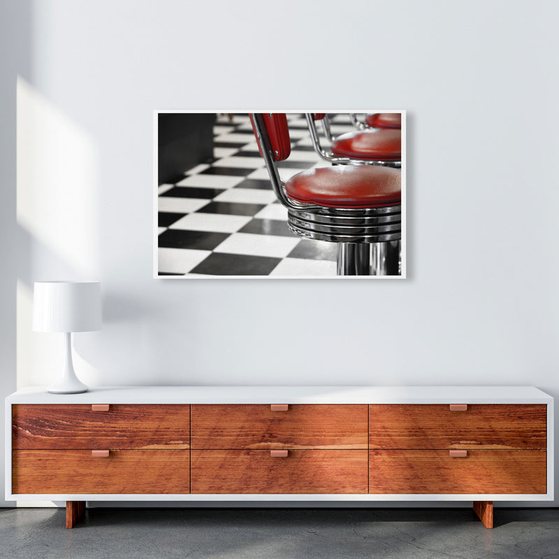 Vintage American Diner Modern Print A1 Canvas