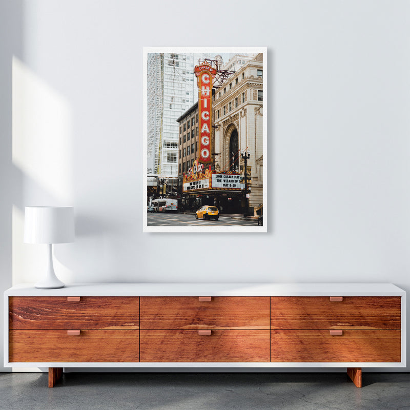 Retro Chicago Theatre Modern Print A1 Canvas