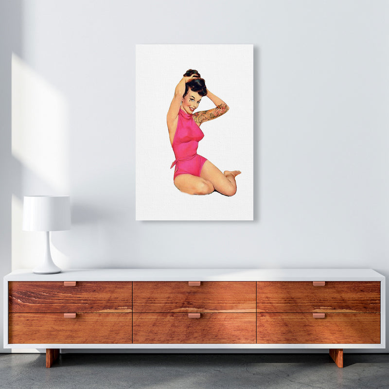Retro Pin Up Girl Modern Print A1 Canvas