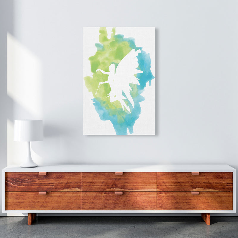 Fairy Turquoise Multi Watercolour Modern Print A1 Canvas