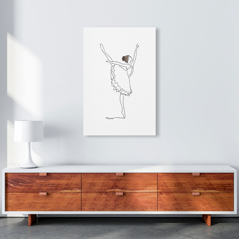 Ballet Dancer Line Drawing Modern Print A1 Canvas