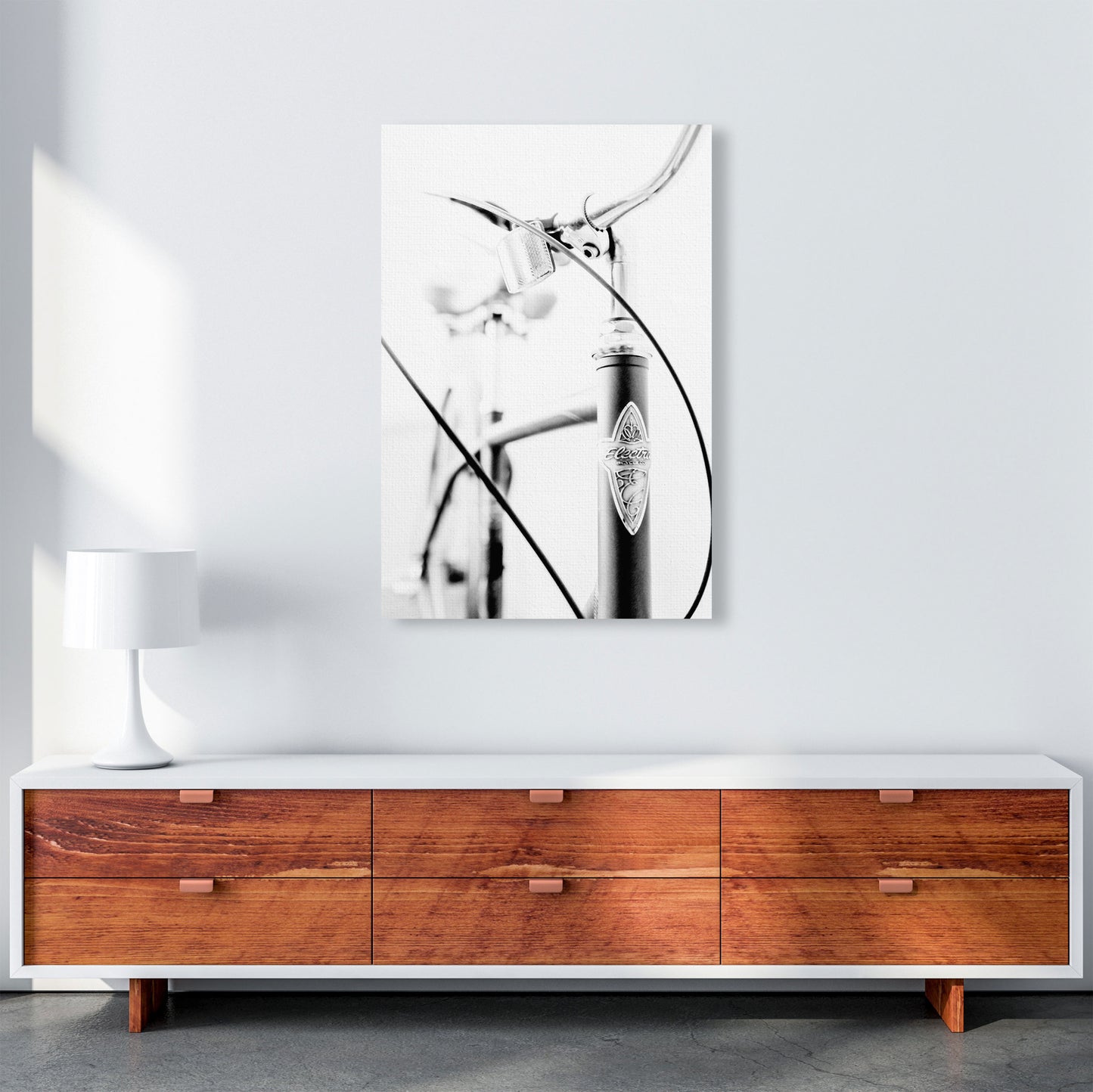 Retro Bike Frame Modern Print A1 Canvas