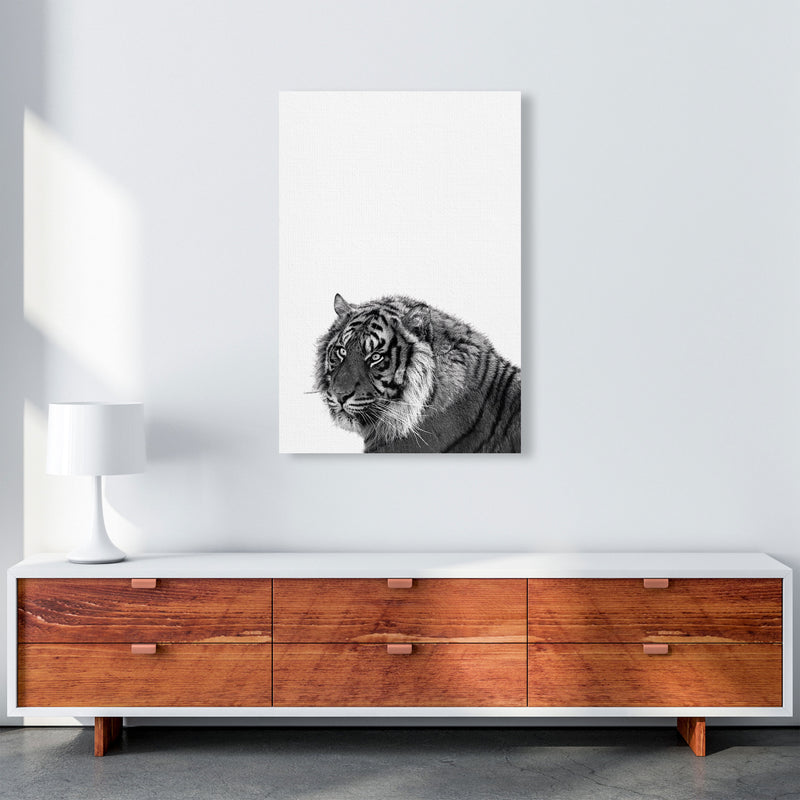 Black And White Tiger Modern Print Animal Art Print A1 Canvas