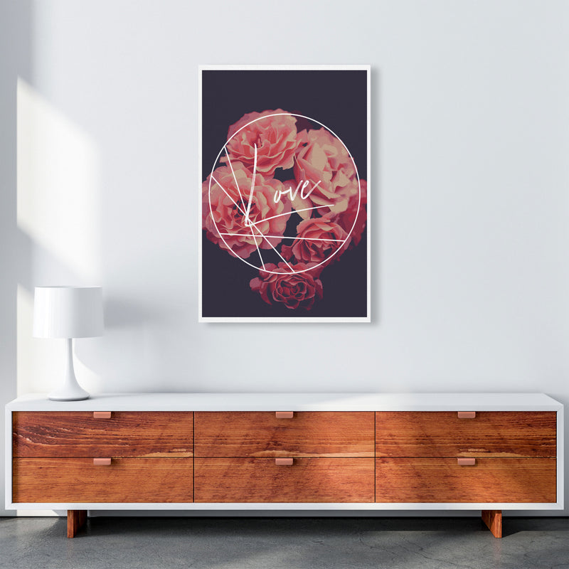 Floral Love Modern Print, Framed Botanical & Nature Art Print A1 Canvas