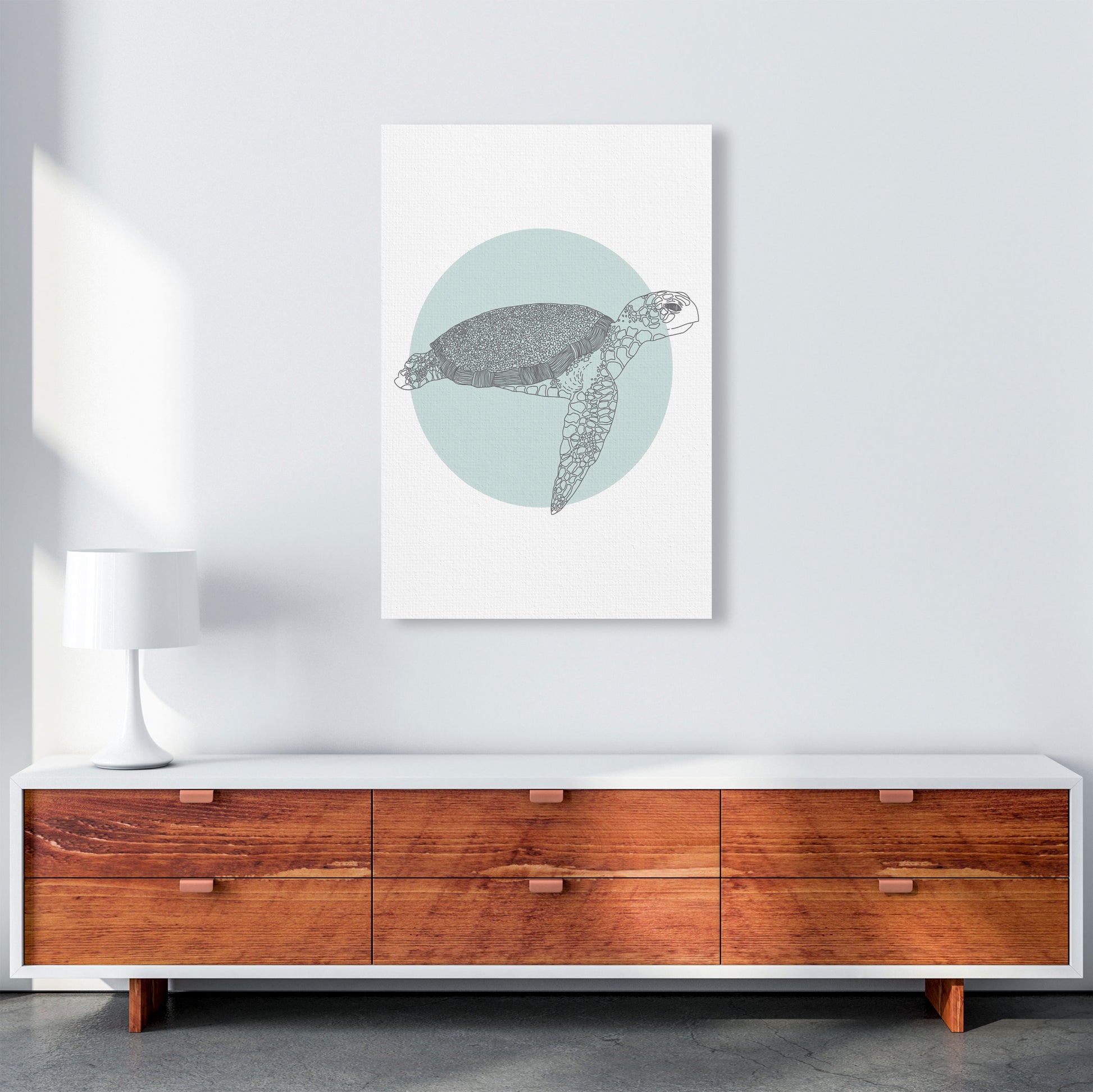 Marine Animals Turtle Modern Print Animal Art Print A1 Canvas