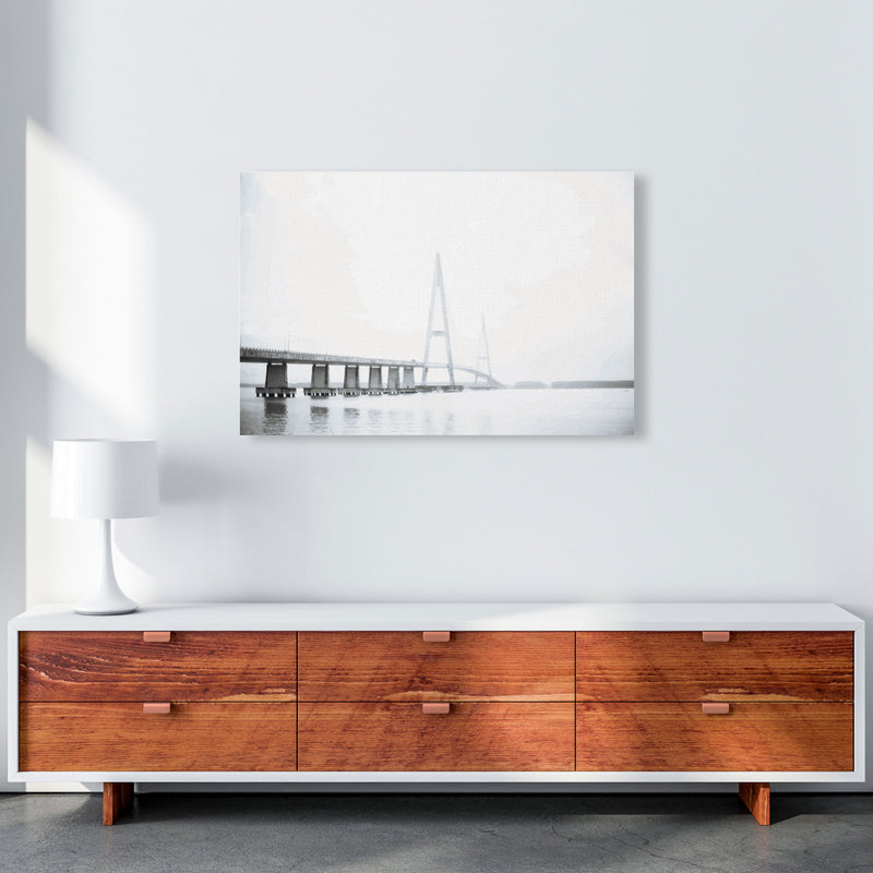 Minimal Grey Bridge Modern Print A1 Canvas