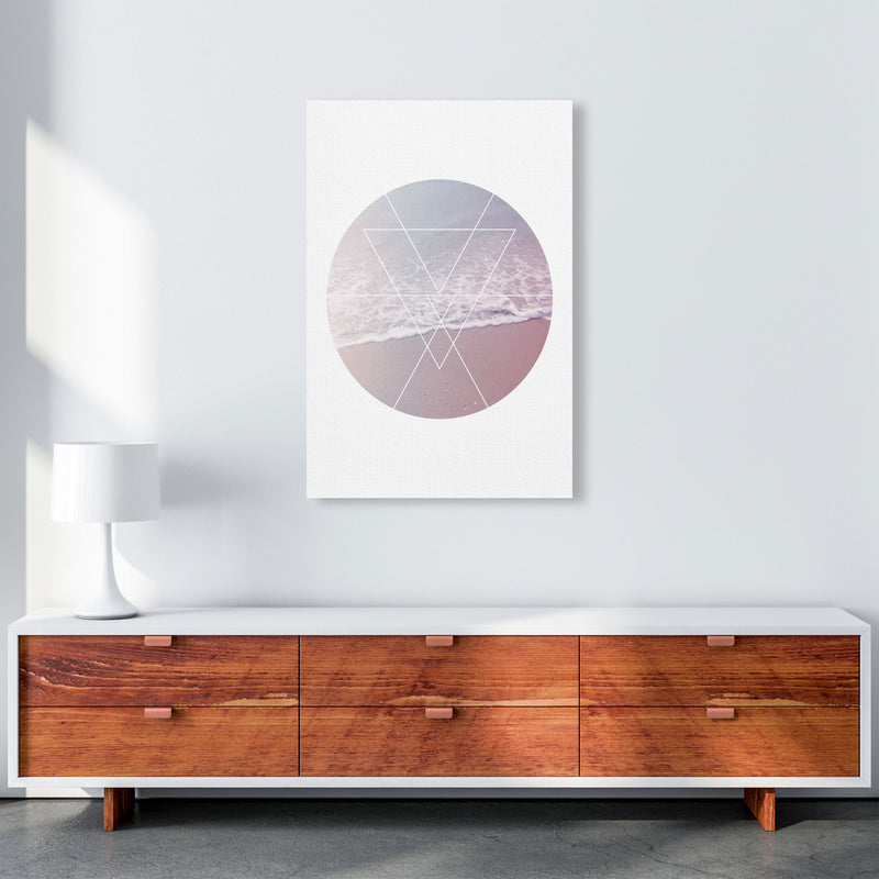 Pink And Blue Abstract Tide Modern Print A1 Canvas