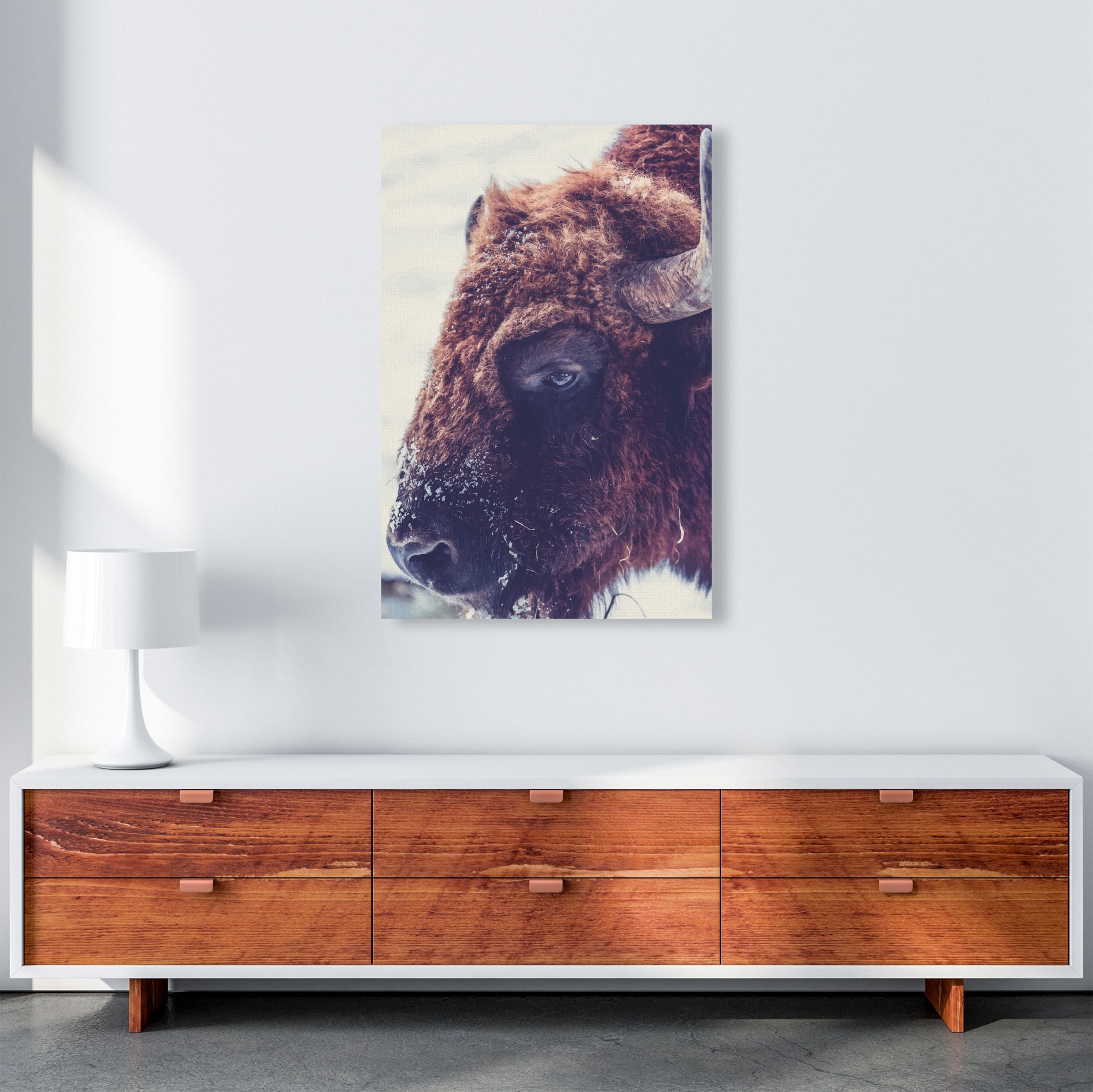 Bull Modern Print Animal Art Print A1 Canvas