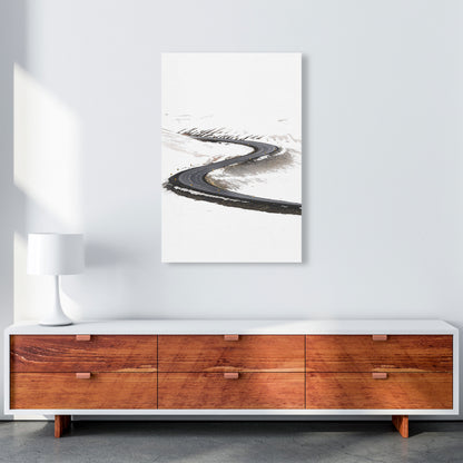 Snowy Road Pass Modern Print A1 Canvas