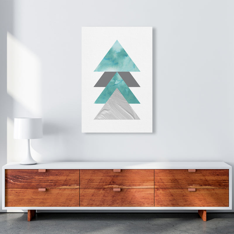 Marble Teal And Silver 2 Art Print by Pixy Paper A1 Canvas