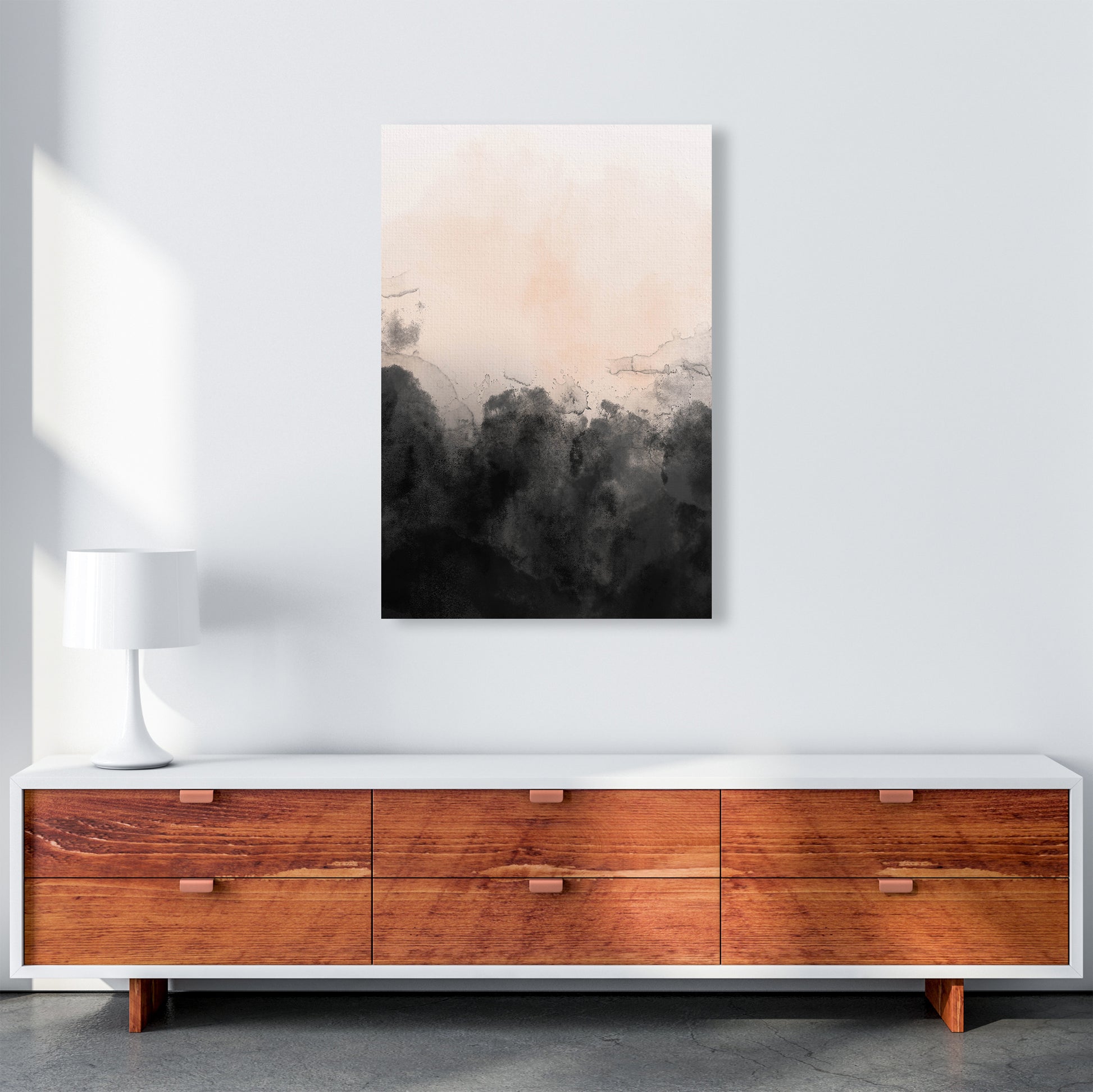 Nude And Black Watercolour 3  Art Print by Pixy Paper A1 Canvas