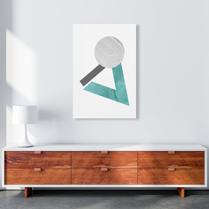 Marble Teal And Silver 3 Art Print by Pixy Paper A1 Canvas