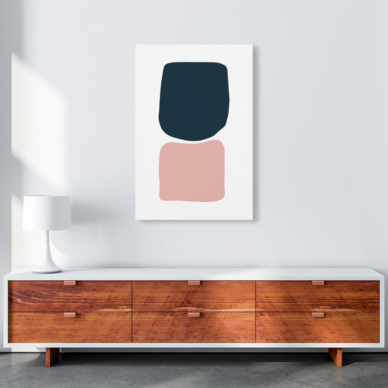 Pink And Navy Abstract Stones 2 Art Print by Pixy Paper A1 Canvas