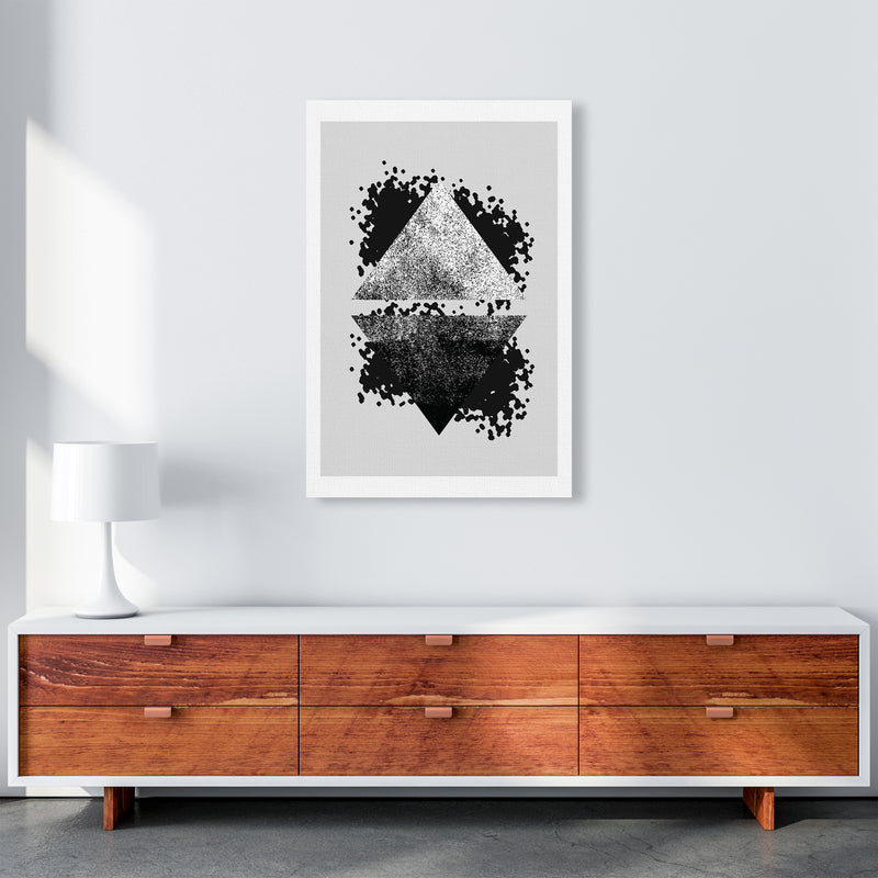 Graffiti Black And Grey Reflective Triangles  Art Print by Pixy Paper A1 Canvas
