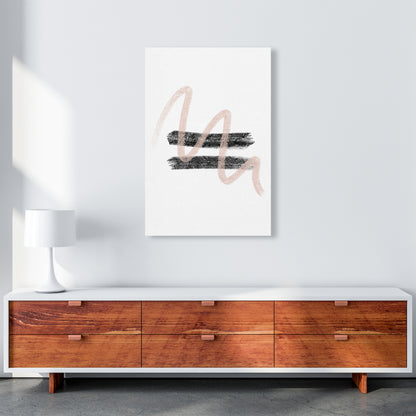 Dalia Chalk Pink And Black Line Contrast  Art Print by Pixy Paper A1 Canvas